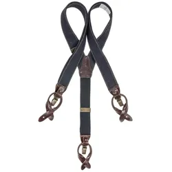Sir Redman Hosenträger Herren 35mm Denim Sturdy Stitch dark dunkelblau mit braun