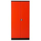 PROREGAL Stahlschrank Bee | HxBxT 195x92x42 cm | Schwarz-Rot