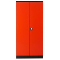 PROREGAL Stahlschrank Bee | HxBxT 195x92x42 cm | Schwarz-Rot