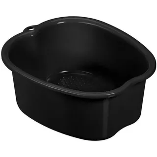 Relaxdays Fußbadewanne, Wanne für Fußbad, Kunststoff, Fußwanne für Fußpflege & Wellness, HxBxT: 15 x 33 x 38 cm, schwarz