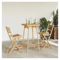 vidaXL Outdoor-Barhocker mit Fußstützen 2 Stk. Klappbar Bambus