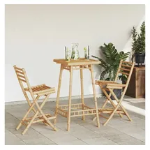 vidaXL Outdoor-Barhocker mit Fußstützen 2 Stk. Klappbar Bambus