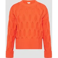 S.Oliver - Oversized Pullover mit Strickmuster, Damen, Orange, 44