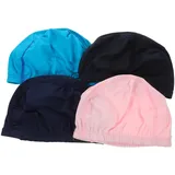 Abaodam 4Stücke Schwimmkappen für Junge Mädchen und Erwachsene Bademütze aus Nylon rutschfeste Bequeme Schwimmhaube für Lange Haare Leichte und Elastische Badekappen