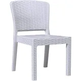 4er-Set Bistro Rattanstuhl | Kunststoff | Weiß | Stapelbar | Gastro Rattanstuhl, Outdoor Rattanstuhl, Terrassen Rattanstuhl