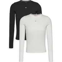 Tommy Jeans Langarmshirt »TJW 2PACK SLIM ESSENTIAL RIB LS«, in Rippoptik, mit Logostickerei,