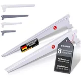 BOOMET Wandregalhalter Regalträger für Wandschienen rechts + links, 1,9 4-tlg., Regalsystem Weiß 38cm Wandregalhalter Regalwinkel weiß 1,9 cm x 7 cm x 38 cm