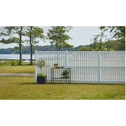 Sichtschutzelemente Nagano - 90 x 180 cm Zaun, senkrechte Rankgitteroptik - Sichtschutz aus Kiefer/Fichte in weiß - Holzzaun für Sichtschutz im Garten