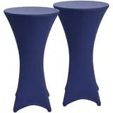 Beautissu Stehtischhusse Blau 2tlg