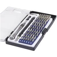 BASETECH 1430586 Bit-Set 58teilig Schlitz, Kreuzschlitz Phillips, Innen-Sechsrund (TX),