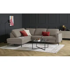 Max Schelling Eckcouch Mikrofaser 2-Sitzer Braun