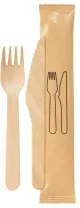 DUNI Take away, Holzbesteck Set, BioPak, 2-teilig 192225 , 1 Karton = 250 Sets