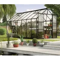 Vitavia Gewächshaus Phönix 11500 ESG/NSG, inkl. Fundament, ca. B257/H254/T448 cm, Schwarz