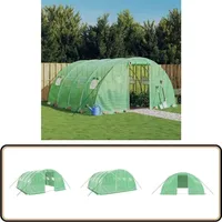 Vidaxl - Gewächshaus Mit Stahlrahmen Grün 16 M2 4x4x2 M - Gewächshaus - Glasgewächshaus - Gartenhaus - Pflanzenhaus - Tomatenhaus