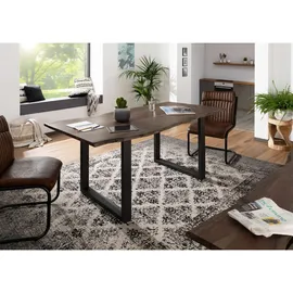 Massivmoebel24 Baumtisch 120 x 76 x 90 cm grau