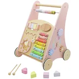 Baby Walker Lauflernwagen Lauflernhilfe Laufwagen Lauflerner Gehfrei Holz rosa