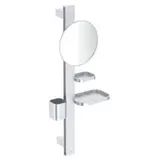 Ideal Standard Alu+ Beauty Bar S700 mit Spiegel Ø 20 cm, 2 Ablagen und 1 Becher, Silber Silver