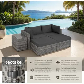Tectake San Domino Aluminium Rattan Lounge hellgrau/dunkelgrau