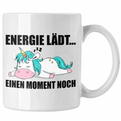 Trendation Tasse Trendation – Einhorn Tasse mit Spruch Geschenk Arbeitskollege Kollege Kaffeetasse Frauen weiß