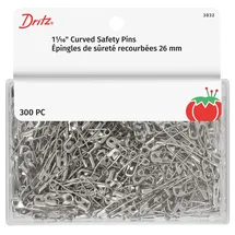 Dritz Quilting 3032 Gebogene Sicherheitsnadeln für große Projekte, Bonuspack, Größe 1, Nickel, 300 Stück