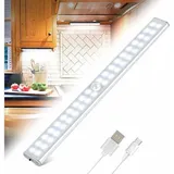40 Led-schrankleuchten, Schrankbeleuchtung Mit Bewegungsmelder, Per Usb Wiederaufladbare Led-lichtleiste, 4 Beleuchtungsmodi, Schrankbeleuchtung, Selbstklebendes Led-nachtlicht Mit Magnetstreifen