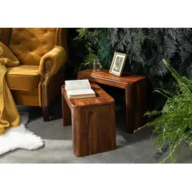 Massivmoebel24 Beistelltisch Sheesham 59x30x41 walnuss gewachst Toronto #244