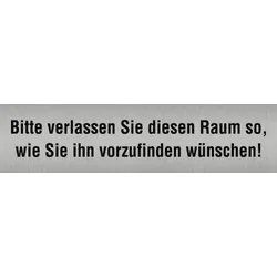 Piktogramm Bitte verlassen Sie diesen Raum..., Edelstahl,selbstklebend,160x40 mm