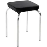 Stapelhocker, Schwarz, Chrom, Metall, Textil, 36x49x36 cm, erweiterbar (Typenauswahl), stapelbar, Esszimmer, Stühle, Hocker