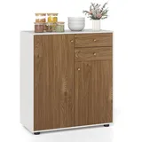 COSTWAY Sideboard, Vorratsschrank Buffet mit 2 Schubladen 74 x 35 x 85,5 cm beige