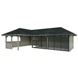 Palmako Pavillon Bianca 33,2 m2 Set 220 Slide Grau tauchgrundiert