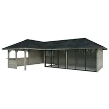 Palmako Pavillon Bianca 33,2 m2 Set 220 Slide Grau tauchgrundiert