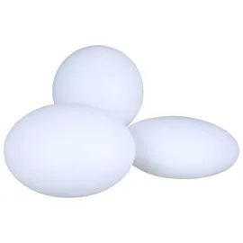 Buri Kugelleuchte Solar-LED 30 cm 2er Set weiß