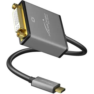 KabelDirekt – USB C auf DVI Adapter – 0,15m (Auflösungen bis zu 4K/30Hz, USB C 3.1 und Thunderbolt 3, geeignet für MacBook Pro 2016/2017, MacBook 12“, Chromebook Pixel uvm.)
