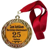 Larius Group Medaille Orden zum Jubiläum 25 Jahre Auszeichnung Ehrenorden zum Geburtstag Geschenk Jubilar Persönlichen Orden Wunschtext (mit Halsband) - Einheitsgröße