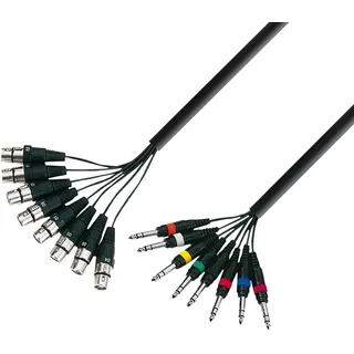 Adam Hall 3 Star Series 3 m 8 x XLR-Kabel männlich auf 8 x 6,3-mm-Klinkenstecker