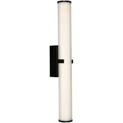 Licht-Erlebnisse Wandleuchte KIERA Schwarz, Klar/Transparent, Baustahl, Glas, 1x LED 23 W | LE91598