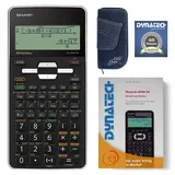 DynaTech Sharp EL-W531 TG WH weiß - SET Rechner inklusive CalcCase Schutztasche in Jeans Optik + Arbeitsbuch: Im Fokus II und 60 Monate Garantieverlängerung