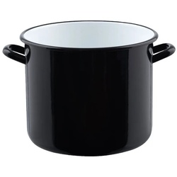 Riess Kochtopf Classic Riesen & Zwerge, - Riese 20 cm / 4,0 L - Emaille schwarz|weiß