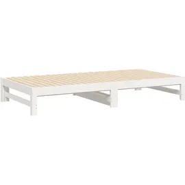 vidaXL Tagesbett Ausziehbar Weiß 2x(90x200) cm Massivholz Kiefer1369463