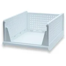 Intirilife Aufbewahrungskorb Organizer aus Kunststoff 43 x 33,3 x 18,6 cm weiß
