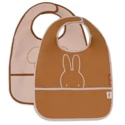 jollein Lätzchen 2er-Pack Miffy Peekaboo Wild Rose Wasserdicht