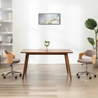 VidaXL Drehbarer Bürostuhl Taupe Bugholz und Stoff