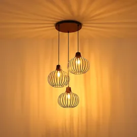 GLOBO Hängeleuchte 3-flg. 40 cm schwarz gold Metall