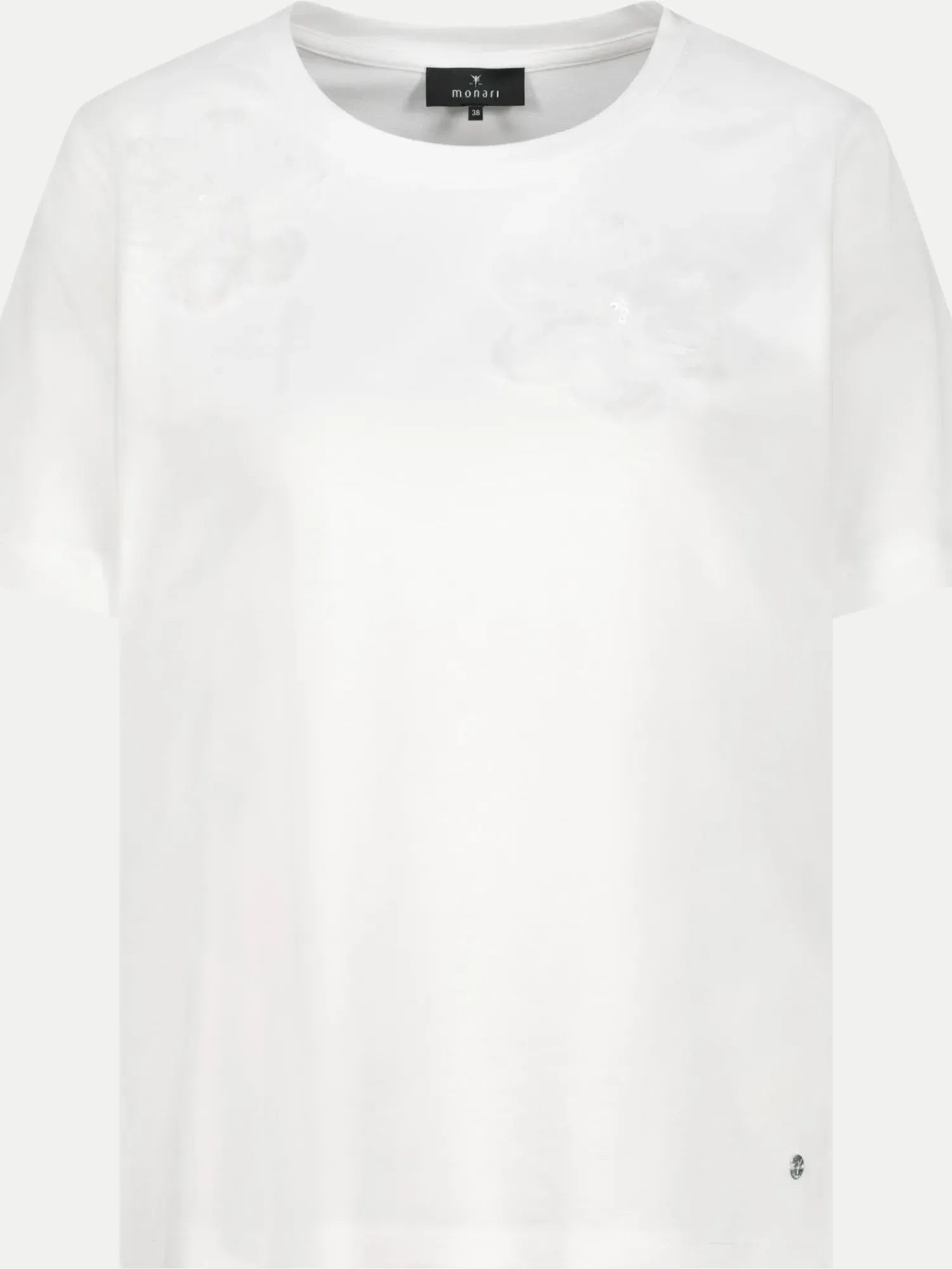 T-Shirt mit 3D Blumen Weiß 40