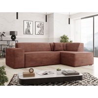 MIRJAN24 Ecksofa Lordin Cord, Eckcouch mit Kissen-Set, Polstersofa, Polsterecke, Couch, L-Form Sofa rosa