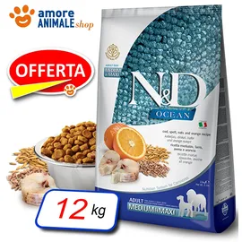 Farmina N&D Ocean Kabeljau & Orange Adult Medium/Maxi 12 kg