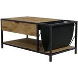 Hago HAGO® Rasenwalze 100x54x45cm Eiche Stahlgestell Schublade Wohnzimmertisch Tisch