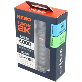 Nebo LED Taschenlampe TORCHY 2K mit bis zu 2000lm und 200m Leuchtweite integrierter 18650 Akku Li-ion 3,7V 2200mAh