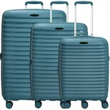 d & n d&n Travel Line 4500 4 Rollen Kofferset 3-teilig mit Dehnfalte petrol