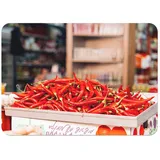 4 Platzsets mit Unterseite aus Kork, Chilischoten, scharfe Gewürze, groß, 39,5 x 28,5 cm